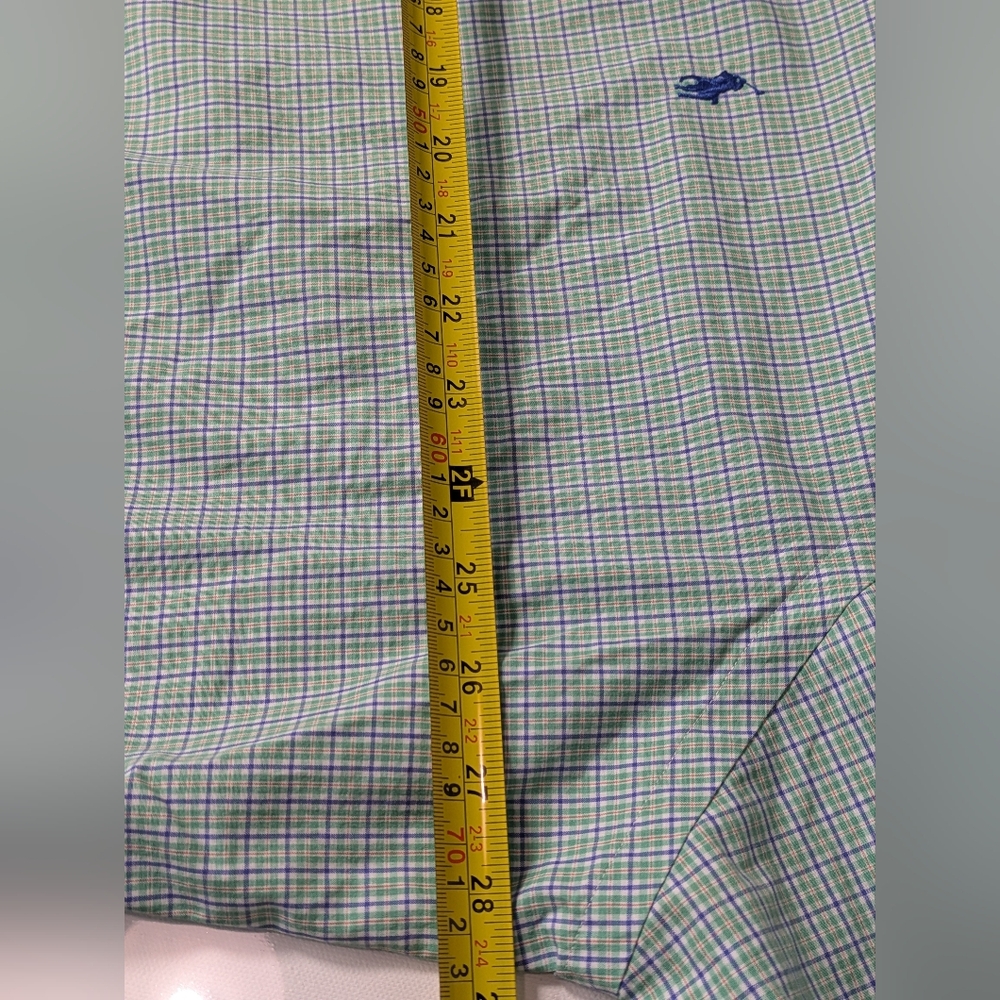 Polo Ralph Lauren Classic Fit Shirt Green Plaid Mens XXL Short Sleeve Button Up - Picture 10 of 14